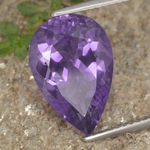 5.37ct Natürlicher Mittelviolett Amethyst, Birnenform, VS