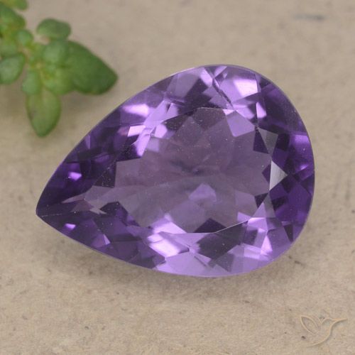6.77ct Natürlicher Lilaisch-violett Amethyst, Birnenform, VS
