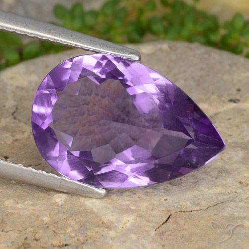 4.82ct Natürlicher Intensives Violett Amethyst, Birnenform, VVS-VS