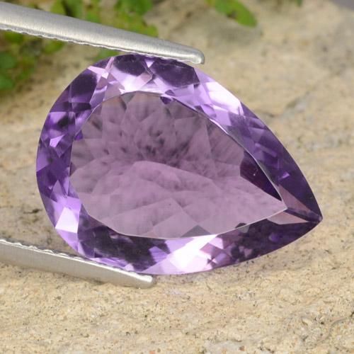 5.73ct Natürlicher Rosaig-violett Amethyst, Birnenform, VVS-VS