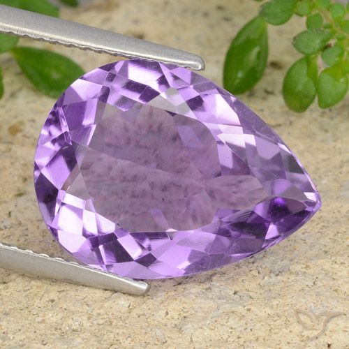 6.43ct Natürlicher Mittelviolett Amethyst, Birnenform, VVS-VS