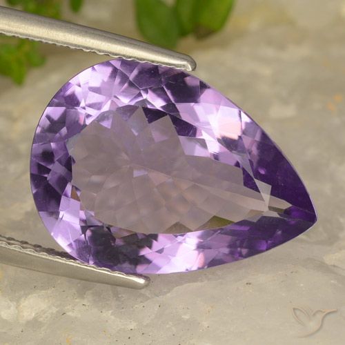 8.70ct Natürlicher Mittel-helles Purpurviolett Amethyst, Birnenform, VVS-VS