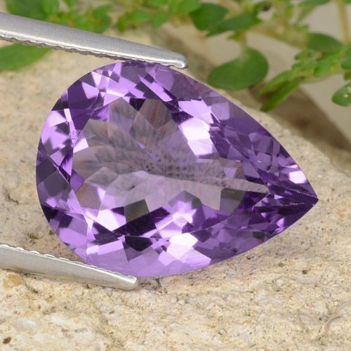 6.63ct Natürlicher Mittelviolett Amethyst, Birnenform, VVS-VS