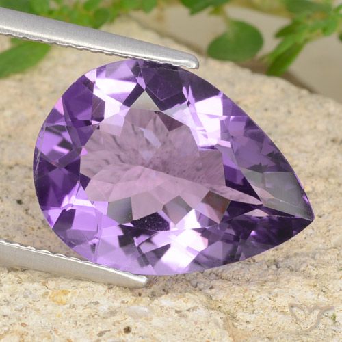 6.33ct Natürlicher Mittelviolett Amethyst, Birnenform, VVS-VS