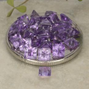 3,84 ct natürliche Mittelviolett Amethyst-Edelsteine, Quadrat, VS