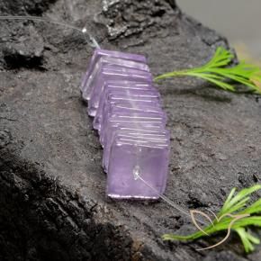 14.64 ct natürliche Hellrosa Violett Amethyst-Edelsteine, Quadrat, Transparent