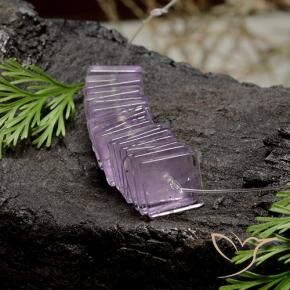 15.55 ct natürliche Hellrosa Violett Amethyst-Edelsteine, Quadrat, Transparent