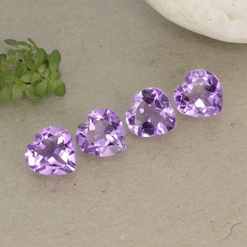 2.50ctw Natürlicher Rosaig-violett Amethyst, Herz, VVS-VS