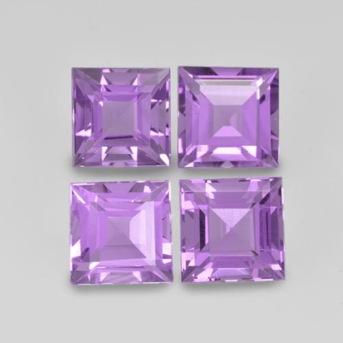 4.59 ct natürliche Mittelrosa Violett Amethyst-Edelsteine, Quadrat, VS