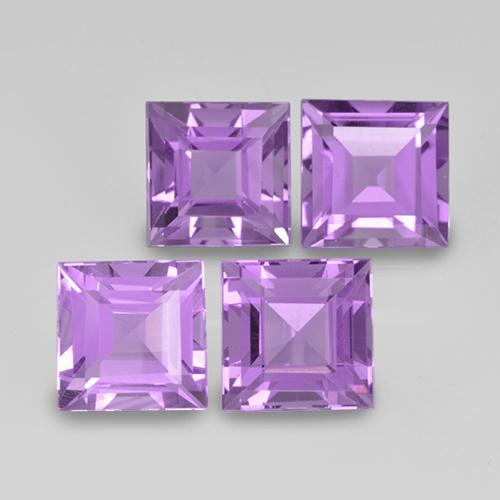 4.59 ct natürliche Mittelrosa Violett Amethyst-Edelsteine, Quadrat, VS