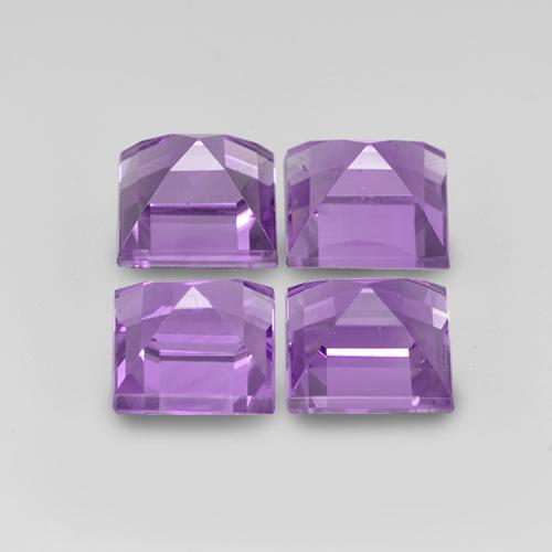 4.59 ct natürliche Mittelrosa Violett Amethyst-Edelsteine, Quadrat, VS