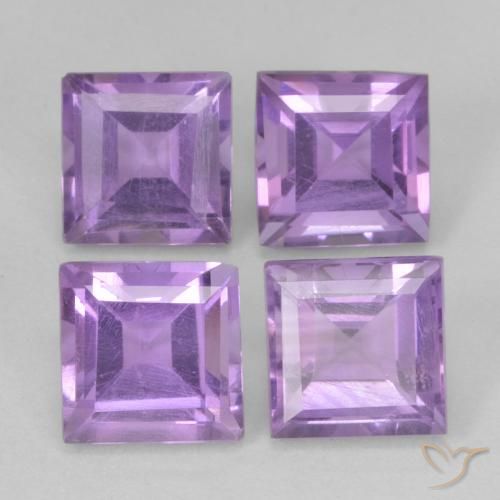 4.65ctw Natürlicher Mittelviolett Amethyst, Quadrat, VS