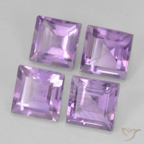 4.65 ct natürliche Mittelviolett Amethyst-Edelsteine, Quadrat, VS