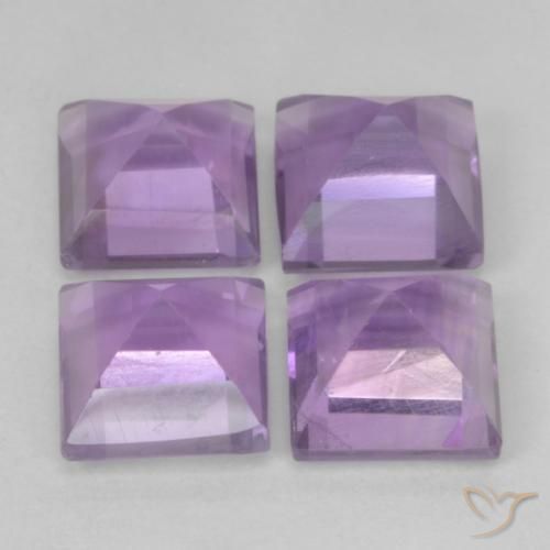 4.65 ct natürliche Mittelviolett Amethyst-Edelsteine, Quadrat, VS