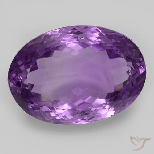 47.30ct Natürlicher Mittel-Dunkelviolett Amethyst, Oval, IF