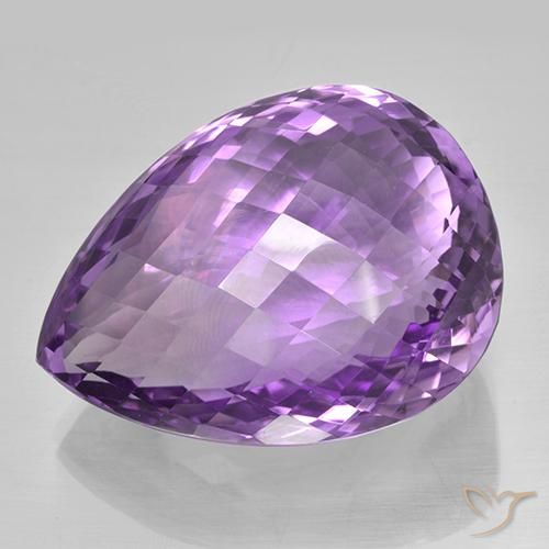 53.48ct Natürlicher Mittelviolettes Violett Amethyst, Birnenform, IF