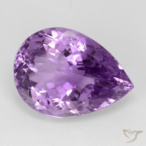 28.56ct Natürlicher Rosaig-violett Amethyst, Birnenform, IF