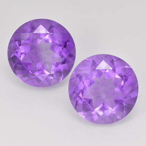 3,56 ct natürliche Mittel-helles Violett Amethyst-Edelsteine, Rund Schliff, VS