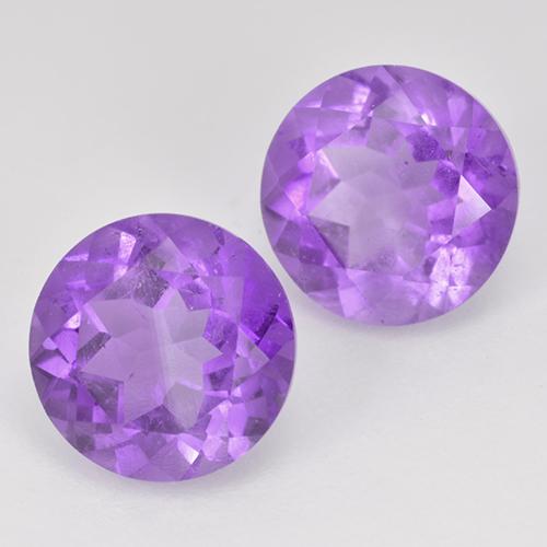 3,56 ct natürliche Mittel-helles Violett Amethyst-Edelsteine, Rund Schliff, VS