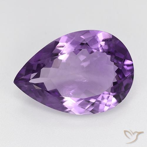 8.55ct Natürlicher Mittelviolettes Violett Amethyst, Birnenform, VS