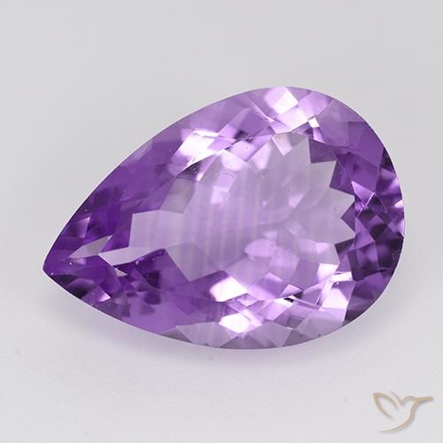 8.73ct Natürlicher Mittelviolettes Violett Amethyst, Birnenform, VVS-VS