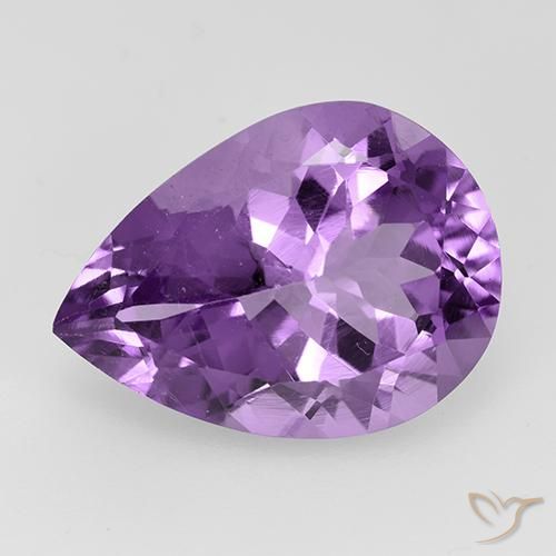 7.02ct Natürlicher Lilaisch-violett Amethyst, Birnenform, VVS-VS