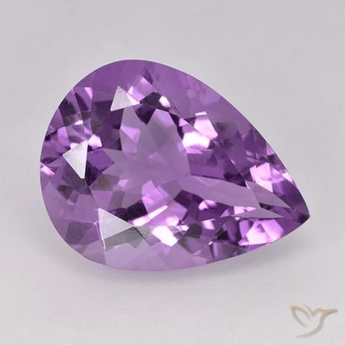 5.67ct Natürlicher Lilaisch-violett Amethyst, Birnenform, VS