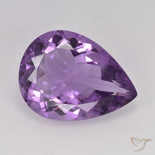 6.43ct Natürlicher Lilaisch-violett Amethyst, Birnenform, VVS