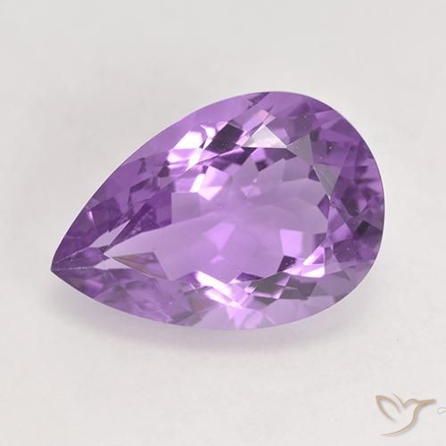 5.48ct Natürlicher Mittelviolettes Violett Amethyst, Birnenform, VVS-VS