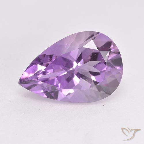 5.13ct Natürlicher Rosaig-violett Amethyst, Birnenform, VVS-VS
