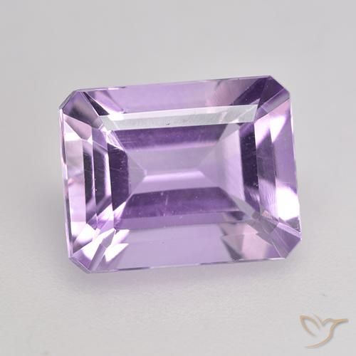 2.31ct Natürlicher Mittel-helles Violett Amethyst, Smaragdschliff, VS