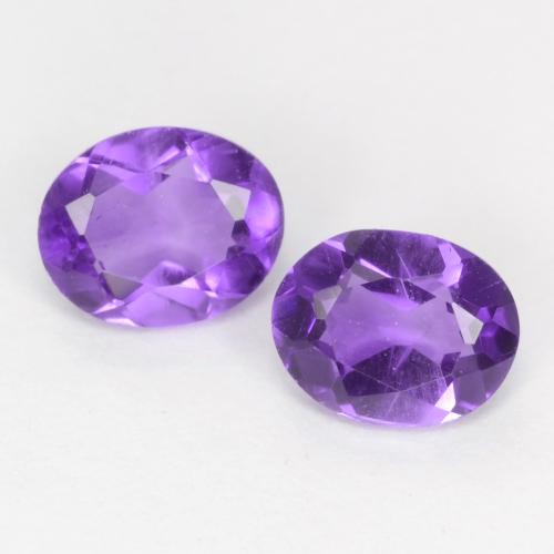 0,55 ct natürliche Lebhaftes Violett Amethyst-Edelsteine, Oval Schliff, VVS-VS
