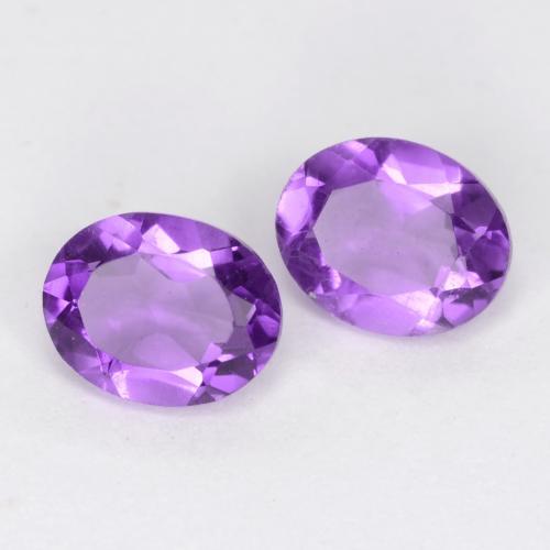 0,61 ct natürliche Mittel-helles Violett Amethyst-Edelsteine, Oval Schliff, VVS-VS