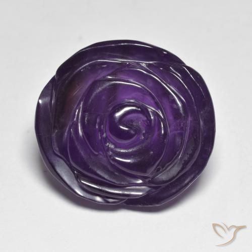 28.28ct Natürlicher dunkelviolett Amethyst, Blumen-Schliff, Lichtdurchlässig