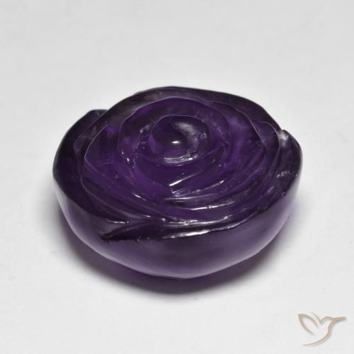 9,17 ctw natürlicher dunkelviolett Amethyst, Blumen-Schliff, Lichtdurchlässig