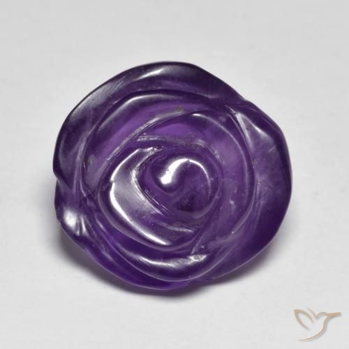 11.31ct Natürlicher Mittelviolett Amethyst, Blumen-Schliff, Lichtdurchlässig