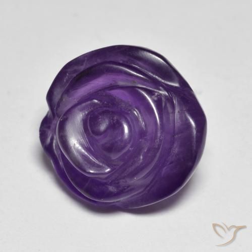 9,17 ctw natürlicher Mittelviolett Amethyst, Blumen-Schliff, Lichtdurchlässig