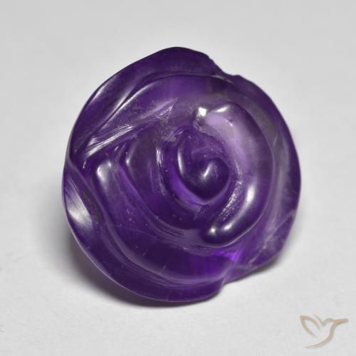 9,17 ctw natürlicher Mittelviolett Amethyst, Blumen-Schliff, Lichtdurchlässig