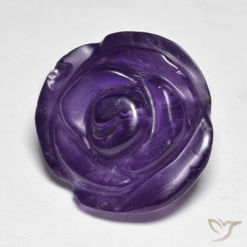 9,17 ctw natürlicher Mittelviolett Amethyst, Blumen-Schliff, Lichtdurchlässig