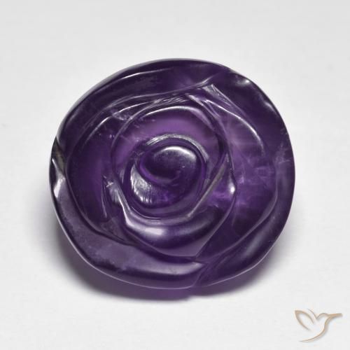 16.34ct Natürlicher tiefviolett Amethyst, Blumen-Schliff, Lichtdurchlässig