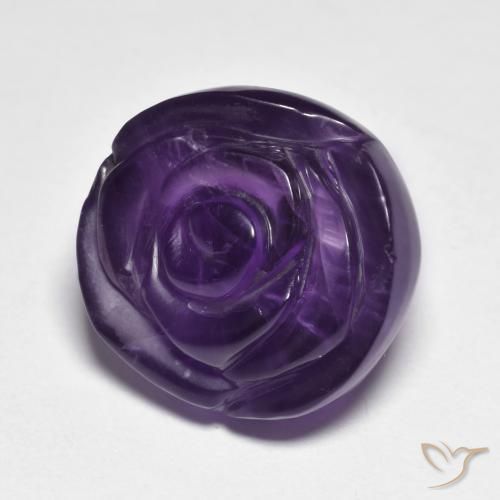 9,17 ctw natürlicher tiefviolett Amethyst, Blumen-Schliff, Lichtdurchlässig