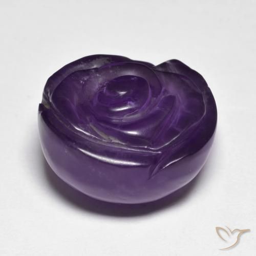 9,17 ctw natürlicher tiefviolett Amethyst, Blumen-Schliff, Lichtdurchlässig