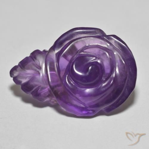 12.57ct Natürlicher Mittel-helles Violett Amethyst, Blumen-Schliff, Lichtdurchlässig