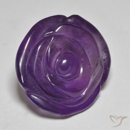 9,17 ctw natürlicher tiefviolett Amethyst, Blumen-Schliff, Lichtdurchlässig