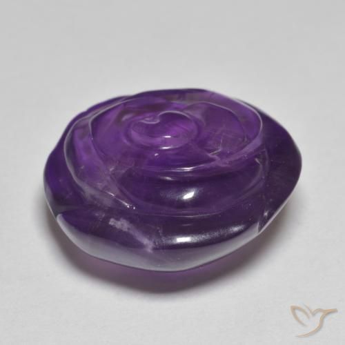 9,17 ctw natürlicher tiefviolett Amethyst, Blumen-Schliff, Lichtdurchlässig