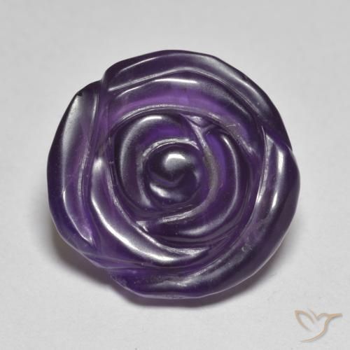 11.91ct Natürlicher dunkelviolett Amethyst, Blumen-Schliff, Lichtdurchlässig