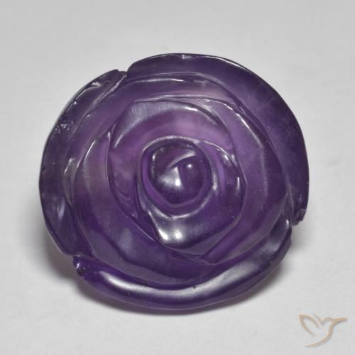 16.93ct Natürlicher dunkelviolett Amethyst, Blumen-Schliff, Lichtdurchlässig
