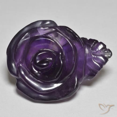 25.29ct Natürlicher Mittelviolett Amethyst, Blumen-Schliff, Lichtdurchlässig