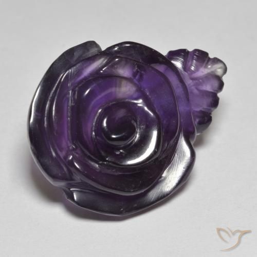 9,17 ctw natürlicher Mittelviolett Amethyst, Blumen-Schliff, Lichtdurchlässig