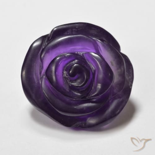 15.37ct Natürlicher tiefviolett Amethyst, Blumen-Schliff, Lichtdurchlässig